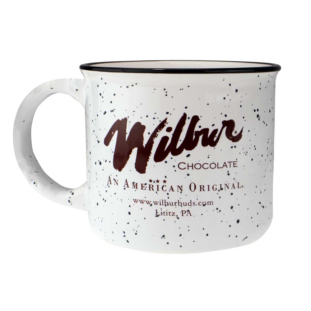 Speckled Ceramic Campfire Mug 13 oz. - White Colored (Empty)